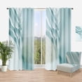 thumbnail image 1 of Designart 'Abstract Light Blue Waves II' Modern & Contemporary Curtain Panel, 1 of 4