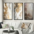 thumbnail image 1 of Designart "Abstract Line Artistry Gold and Grey I" Minimalism Line Art Framed Wall Art Set Of 3 - Gold Line Art Frame Gallery Set For Office Decor, 1 of 7
