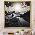 thumbnail image 1 of Designart "Abstract Line Mountain Landscape in Black and White I" Food & Beverage Framed Wall Art Decor - Traditional White Fruits Bedroom Framed Canvas Wall Art, 1 of 6
