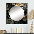 thumbnail image 1 of Designart "Abstract Liquid Gold Spiral Swirls Dynamics" Abstract Spirals Square Mirror Wall Decor Transitional - Large Gold Square Bathroom Mirror - Square Printed Wall Mirror Art, 1 of 5