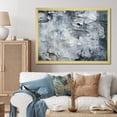 thumbnail image 1 of Designart "Abstract Lunar Surface in Grey I" Abstract Framed Wall Art Decor - Modern Grey Tachisme Entryway Framed Wall Art Print, 1 of 6