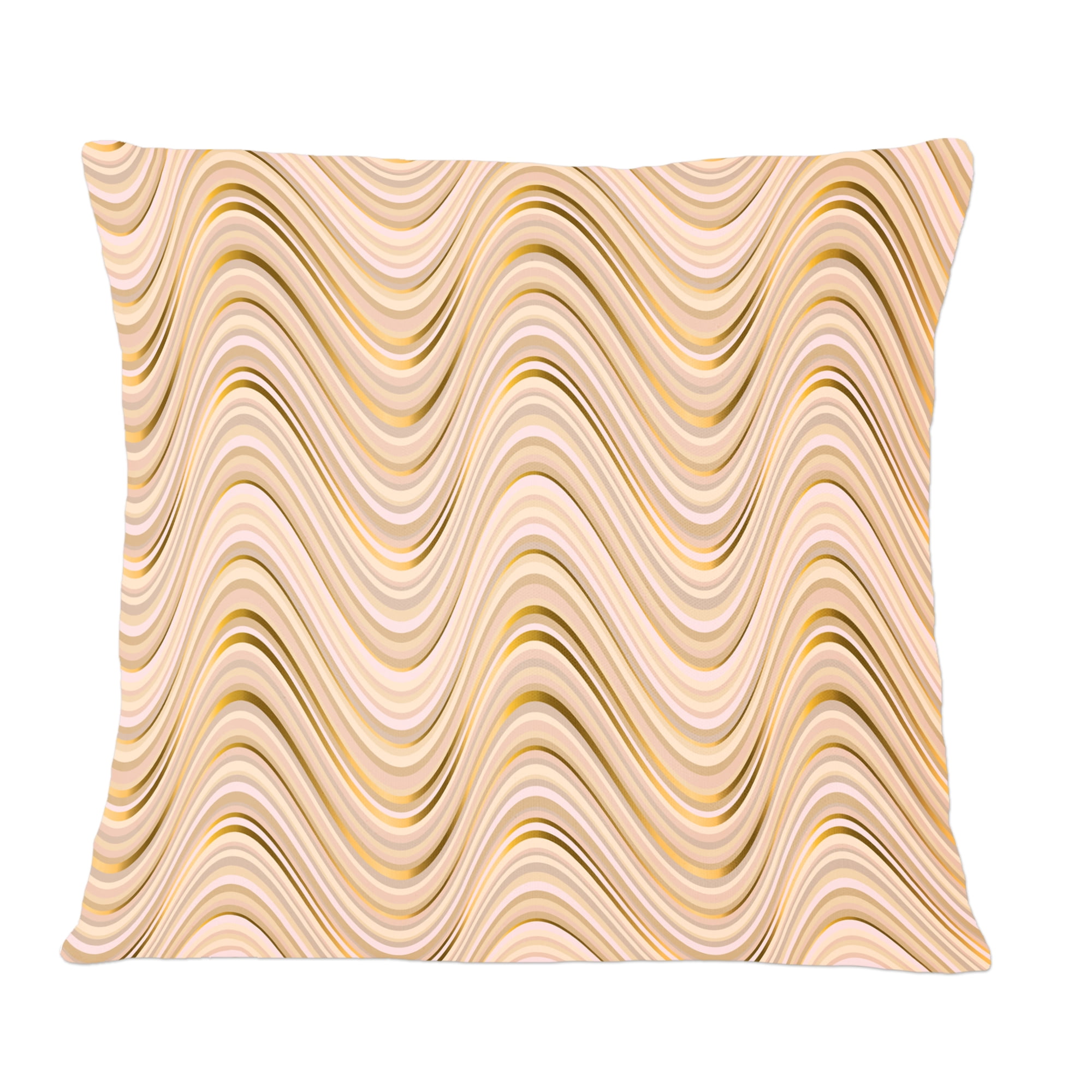 Designart Abstract Luxury Beige Waves' Mid-Century Modern Throw Pillow - 12x20