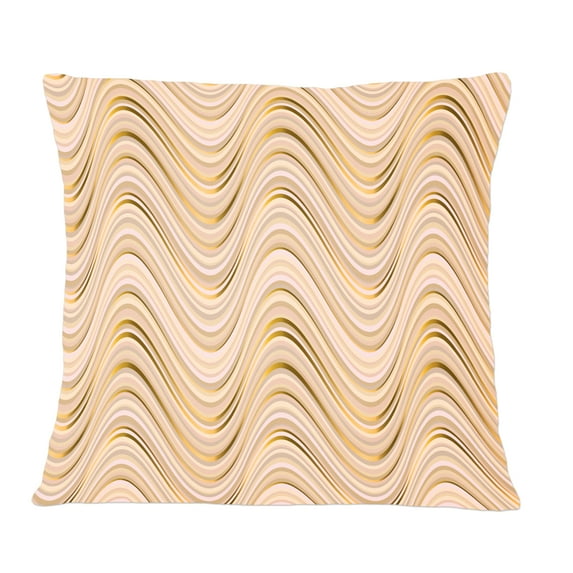 Designart Abstract Luxury Beige Waves' Mid-Century Modern Throw Pillow - 12x20