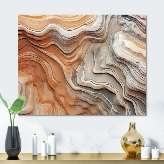 Designart "Abstract Marble Art with Copy Space IV" Fractals Metal Wall Art Prints