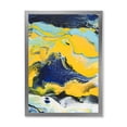thumbnail image 1 of Designart 'Abstract Marble Composition In Blue and Yellow I' Modern Framed Art Print, 1 of 4