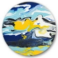 thumbnail image 1 of Designart 'Abstract Marble Composition In Blue and Yellow II' Modern Circle Metal Wall Art 11x11 - Disc of 11, 1 of 5