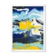thumbnail image 1 of Designart 'Abstract Marble Composition In Blue and Yellow II' Modern Framed Art Print, 1 of 4