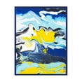 thumbnail image 1 of Designart 'Abstract Marble Composition In Blue and Yellow II' Modern Framed Canvas Wall Art Print, 1 of 4
