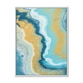 thumbnail image 1 of Designart 'Abstract Marble Composition In Blue and Yellow III' Modern Framed Canvas Wall Art Print, 1 of 5