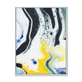 thumbnail image 1 of Designart 'Abstract Marble Composition In Blue and Yellow IV' Modern Framed Canvas Wall Art Print, 1 of 5