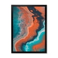 thumbnail image 1 of Designart 'Abstract Marble Composition In Orange and Blue I' Modern Framed Art Print, 1 of 1