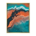 thumbnail image 1 of Designart 'Abstract Marble Composition In Orange and Blue VI' Modern Framed Canvas Wall Art Print, 1 of 5