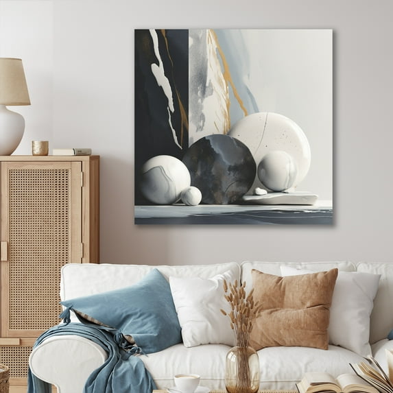 Designart "Abstract Marble Forms I" Abstract Marble Metal Art Print