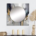 thumbnail image 1 of Designart "Abstract Marble Shapes and Lines III" Abstract Marble Square Mirror Wall Decor Modern - Large Gold Square Bathroom Mirror - Square Printed Wall Mirror Art, 1 of 5