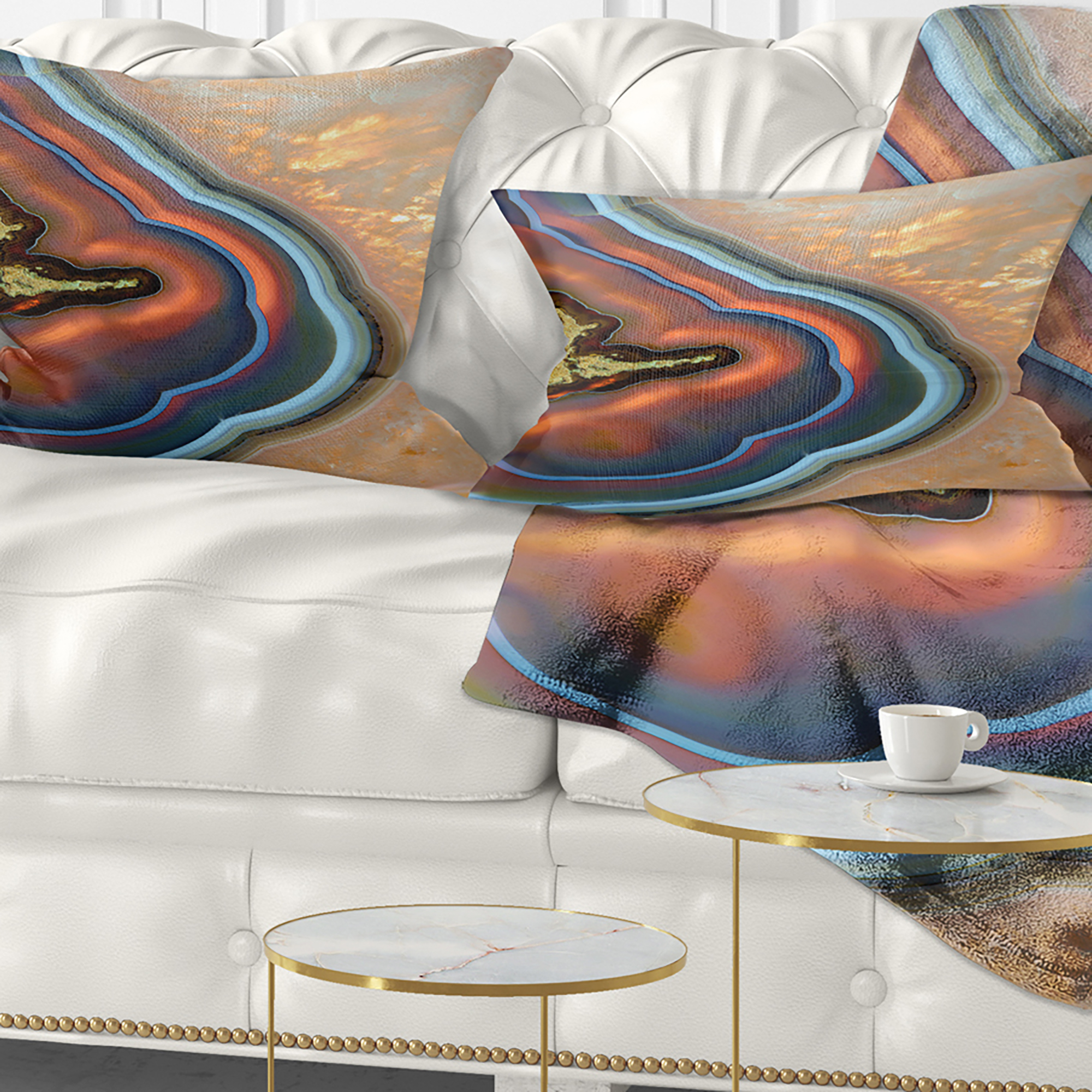 Designart Abstract Mineral Texture - Abstract Throw Pillow - 12x20