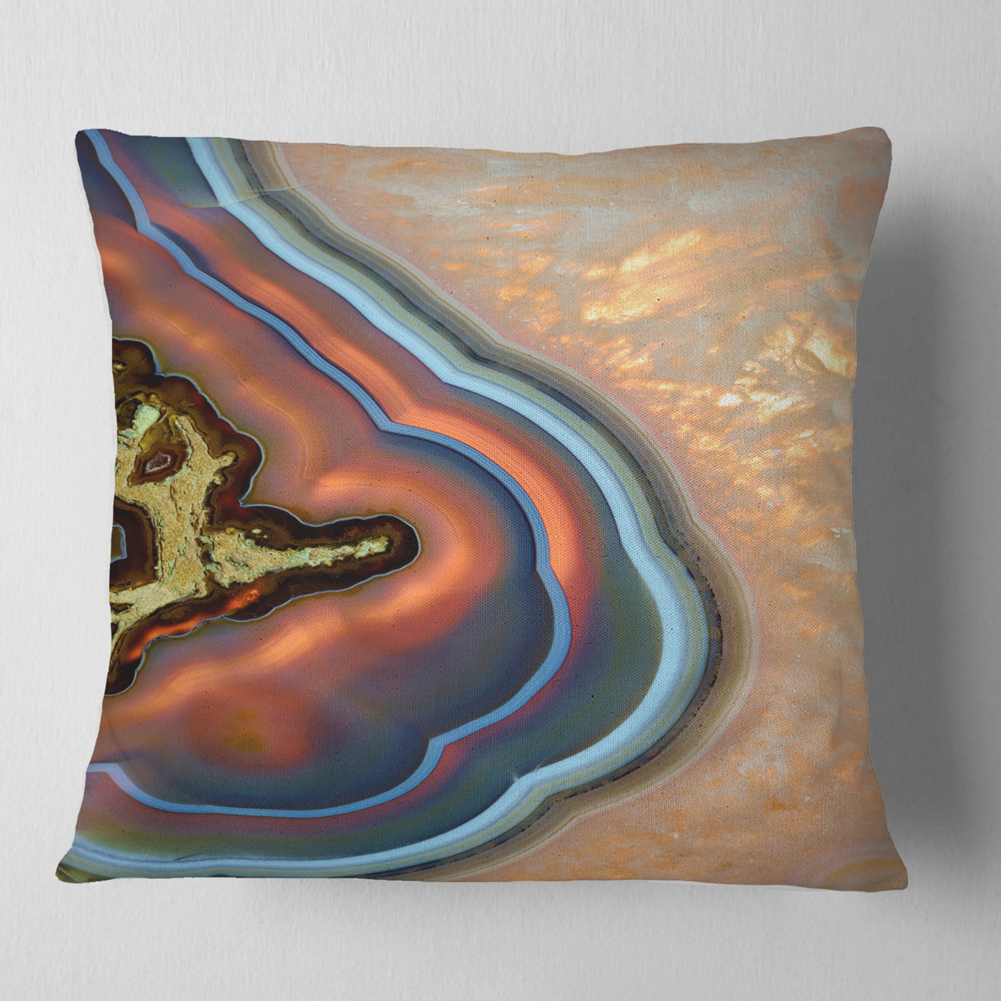 Designart Abstract Mineral Texture - Abstract Throw Pillow - 16x16