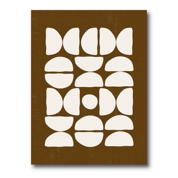 Designart ' Abstract Minimal Half Moons Composition ' Modern Canvas Wall Art Print
