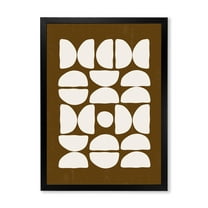Designart 'Abstract Minimal Half Moons Composition' Modern Framed Art Print