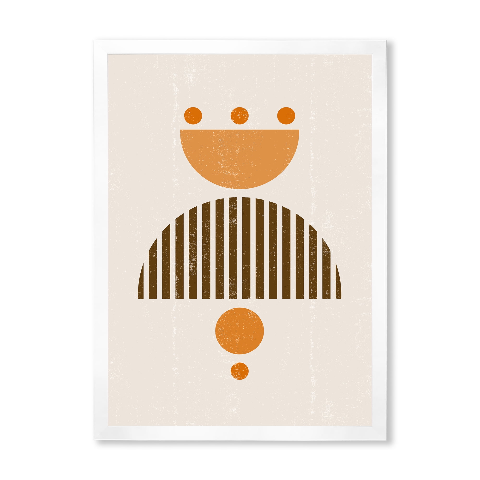 Designart 'Abstract Minimal Moon and Sun In Earth Tones II' Modern Framed Art Print
