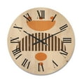 thumbnail image 1 of Designart 'Abstract Minimal Moon and Sun In Earth Tones II' Modern Wood Wall Clock, 1 of 5