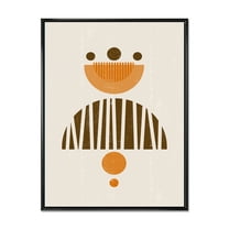 Designart 'Abstract Minimal Moon and Sun In Earth Tones IV' Modern Framed Canvas Wall Art Print