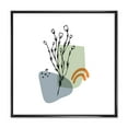 thumbnail image 1 of Designart 'Abstract Minimal Shapes Under Flowers II' Modern Framed Canvas Wall Art Print, 1 of 5