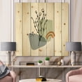 thumbnail image 1 of Designart 'Abstract Minimal Shapes Under Flowers II' Modern Print on Natural Pine Wood, 1 of 5