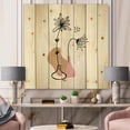 thumbnail image 1 of Designart 'Abstract Minimal Shapes Under Flowers III' Modern Print on Natural Pine Wood, 1 of 5