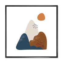 Designart 'Abstract Minimal Shapes Under Flowers VI' Modern Framed Canvas Wall Art Print