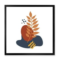 Designart 'Abstract Minimal Shapes Under Flowers VIII' Modern Framed Art Print