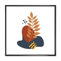 Designart 'Abstract Minimal Shapes Under Flowers VIII' Modern Framed Canvas Wall Art Print