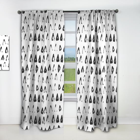 Designart 'Abstract Monochrome VIII' Modern & Contemporary Curtain Panel