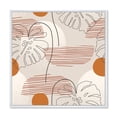 thumbnail image 1 of Designart 'Abstract Monstera Leaf and One Line Art Shapes' Modern Framed Canvas Wall Art Print, 1 of 5