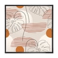 thumbnail image 1 of Designart 'Abstract Monstera Leaf and One Line Art Shapes' Modern Framed Canvas Wall Art Print, 1 of 5