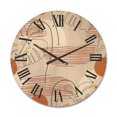 thumbnail image 1 of Designart 'Abstract Monstera Leaf and One Line Art Shapes' Modern Wood Wall Clock, 1 of 5