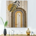 thumbnail image 1 of Designart 'Abstract Moon Sun Leaves II' Modern Print on Natural Pine Wood, 1 of 5