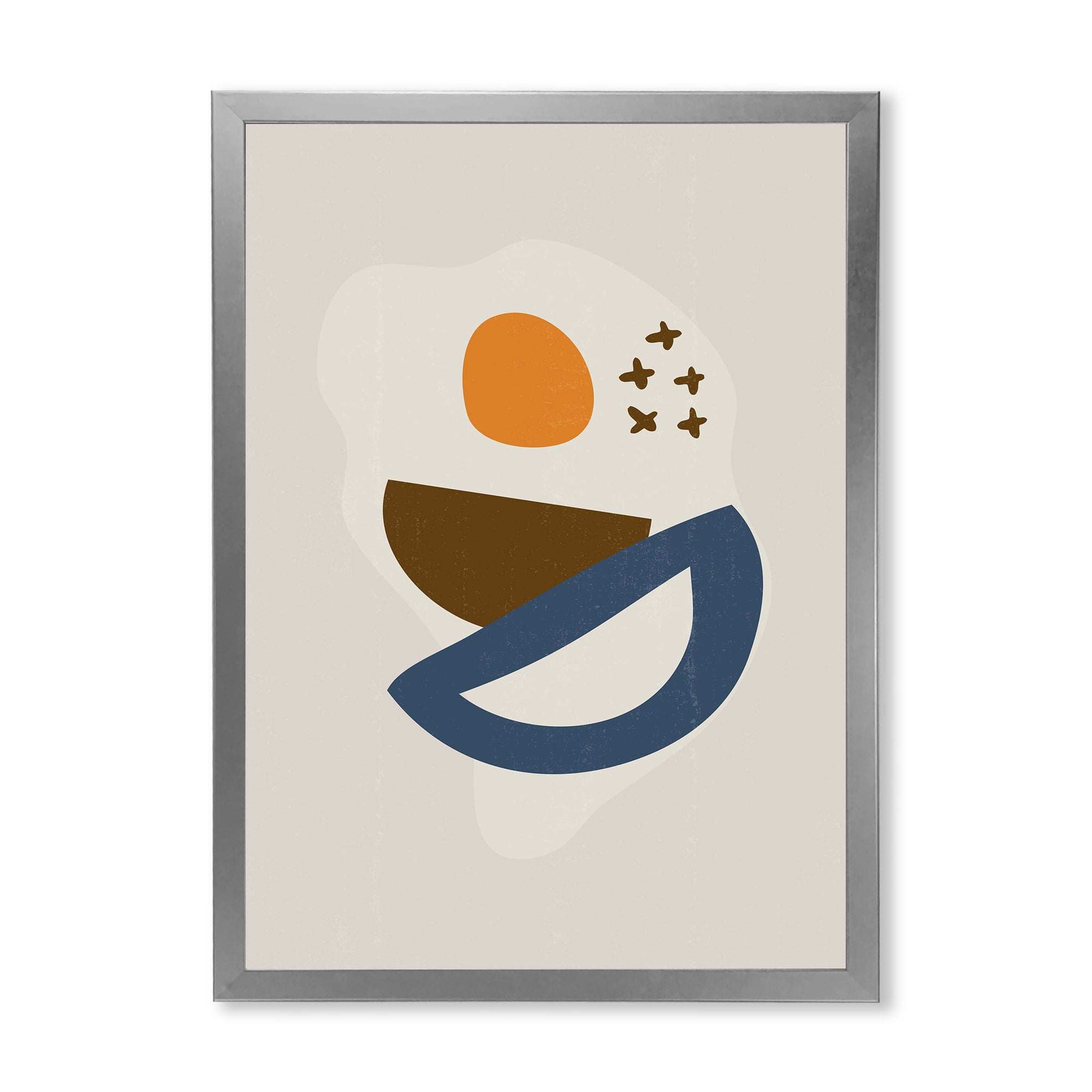 Designart 'Abstract Moon and Sun Geometric Print I' Modern Framed Art Print