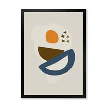 Designart 'Abstract Moon and Sun Geometric Print I' Modern Framed Art Print