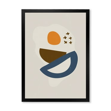 Designart 'Abstract Moon and Sun Geometric Print I' Modern Framed Art Print