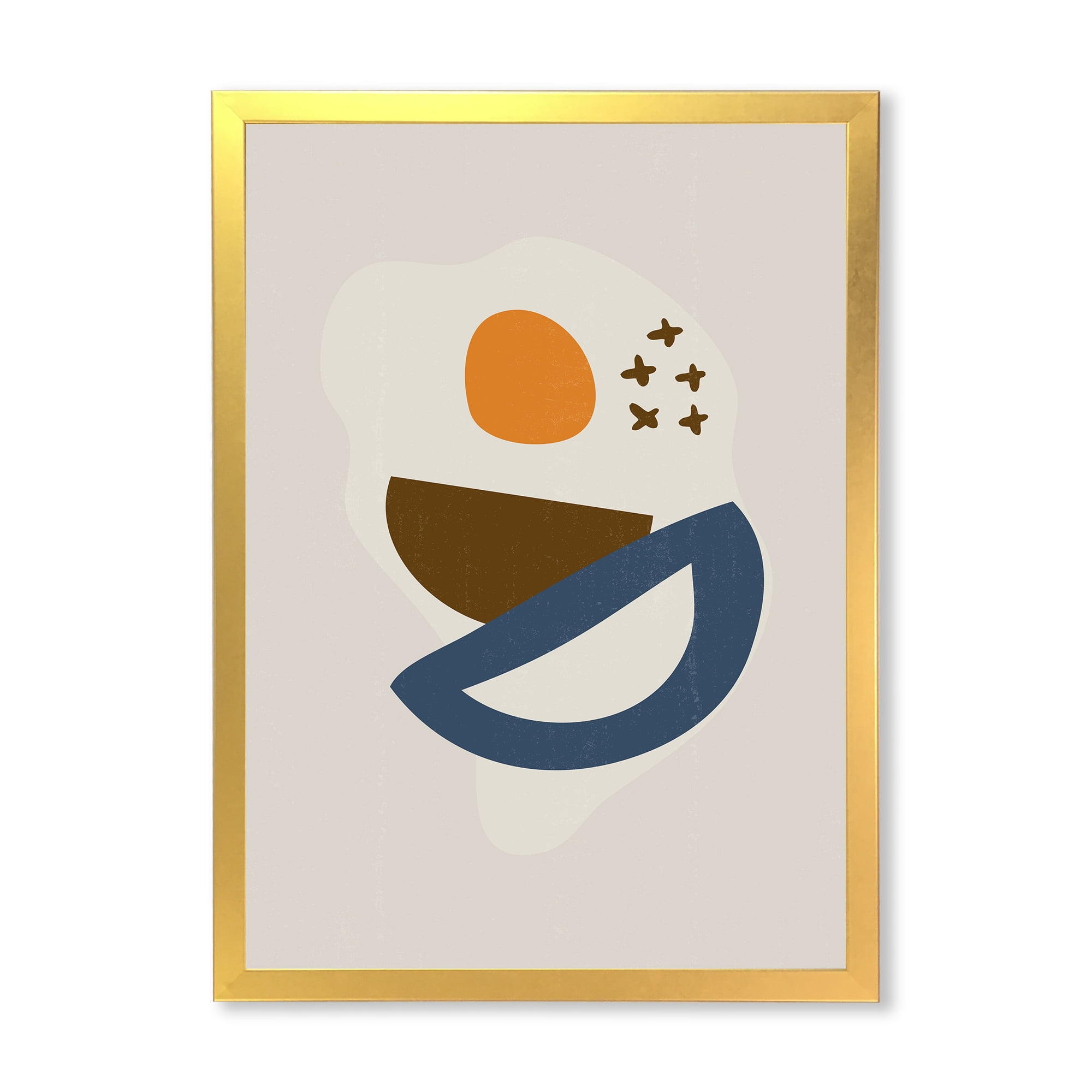 Designart 'Abstract Moon and Sun Geometric Print I' Modern Framed Art Print