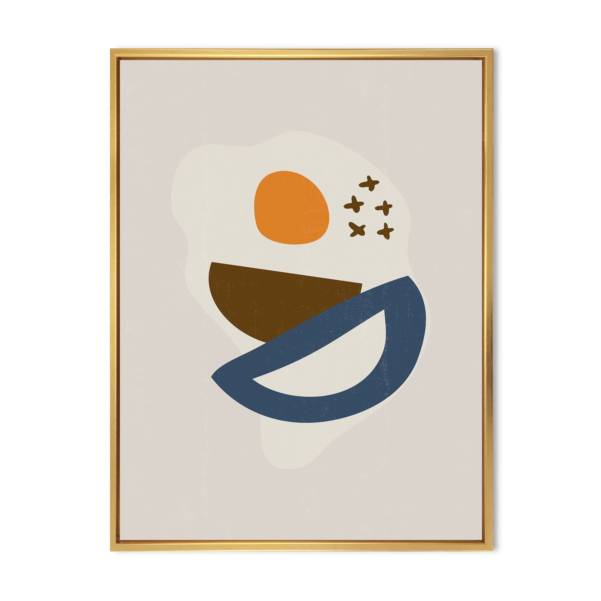Designart 'Abstract Moon and Sun Geometric Print I' Modern Framed Canvas Wall Art Print