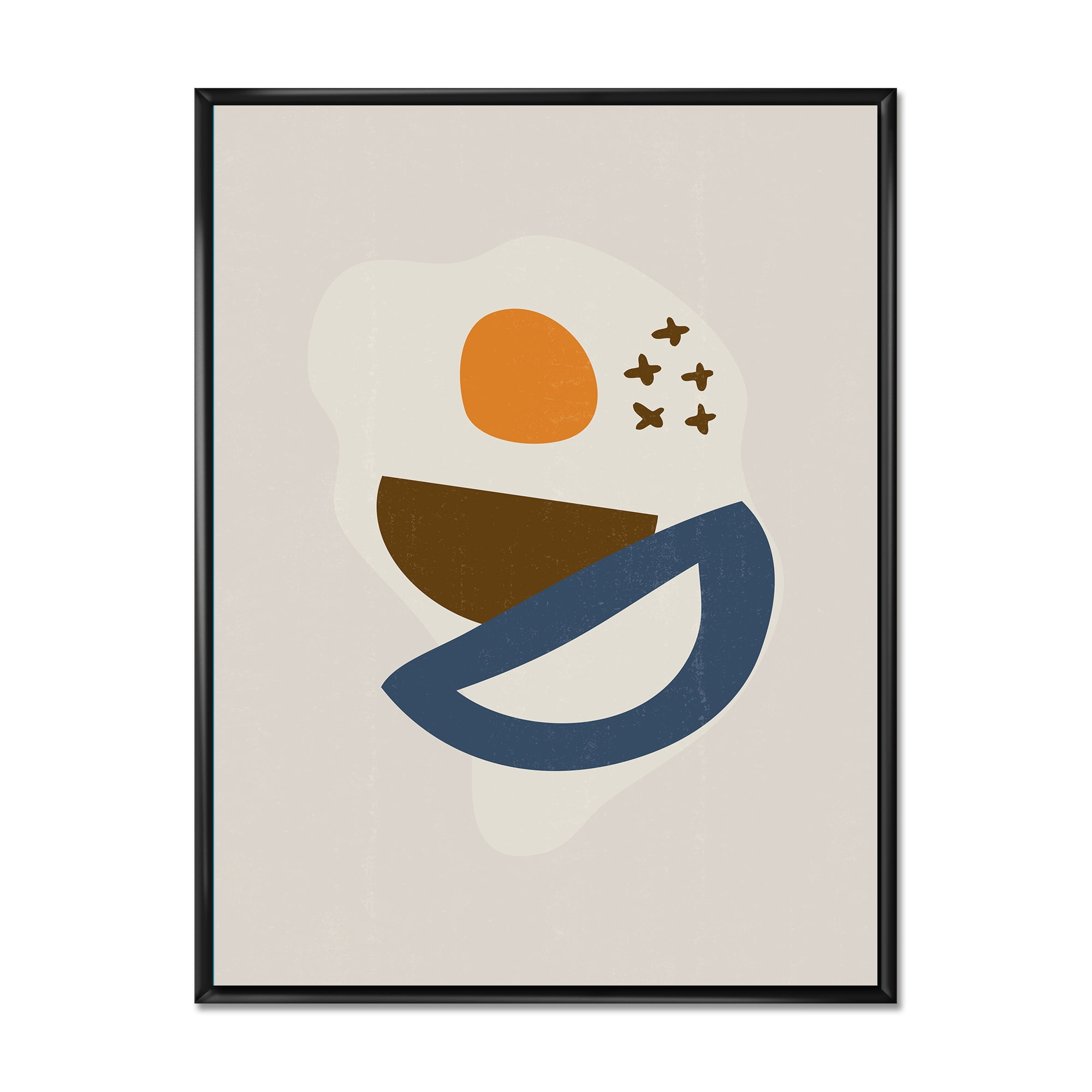 Designart 'Abstract Moon and Sun Geometric Print I' Modern Framed Canvas Wall Art Print