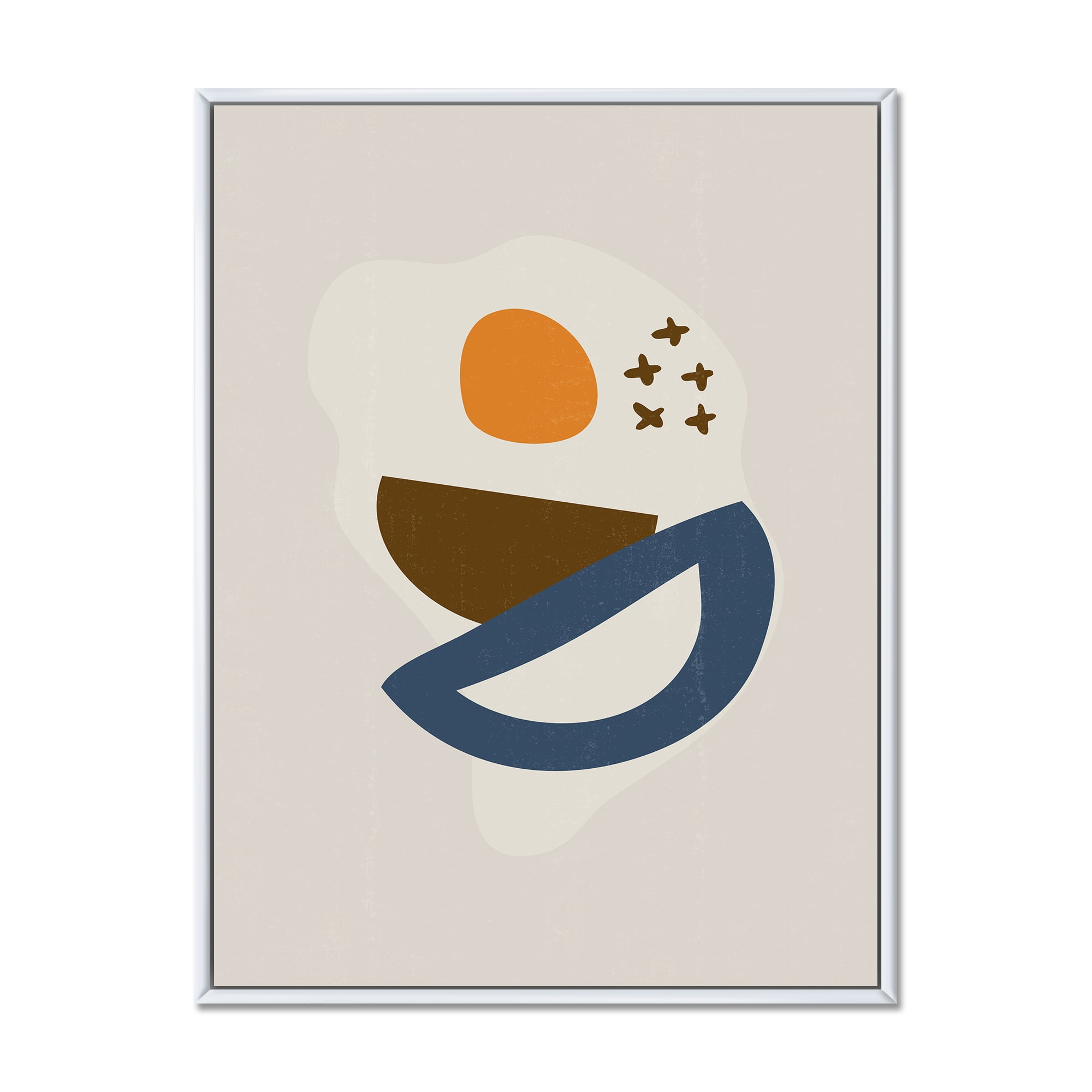 Designart 'Abstract Moon and Sun Geometric Print I' Modern Framed Canvas Wall Art Print