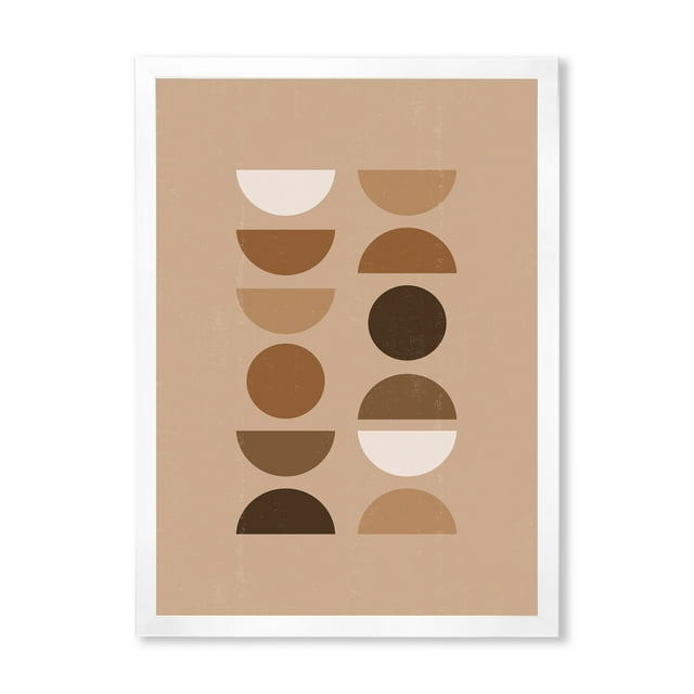 Designart 'Abstract Moon and Sun Geometric Print II' Modern Framed Art Print