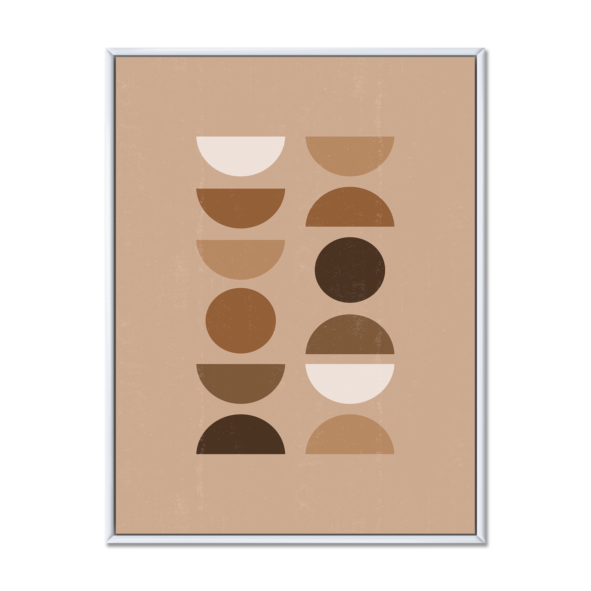 Designart 'Abstract Moon and Sun Geometric Print II' Modern Framed Canvas Wall Art Print