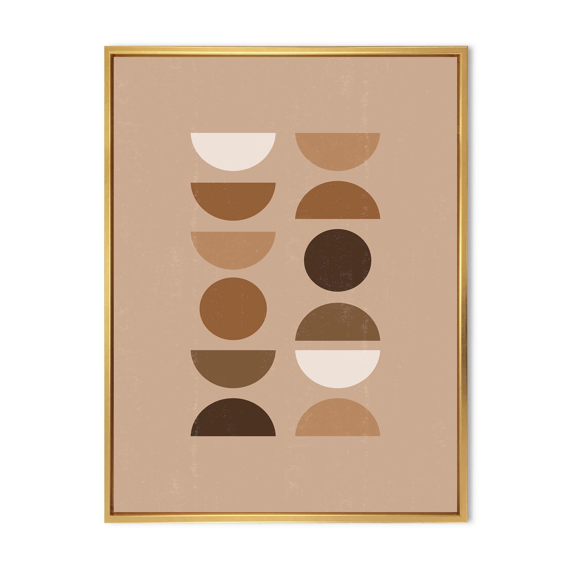 Designart 'Abstract Moon and Sun Geometric Print II' Modern Framed Canvas Wall Art Print