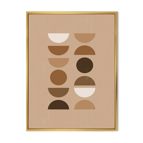 Designart 'Abstract Moon and Sun Geometric Print II' Modern Framed Canvas Wall Art Print