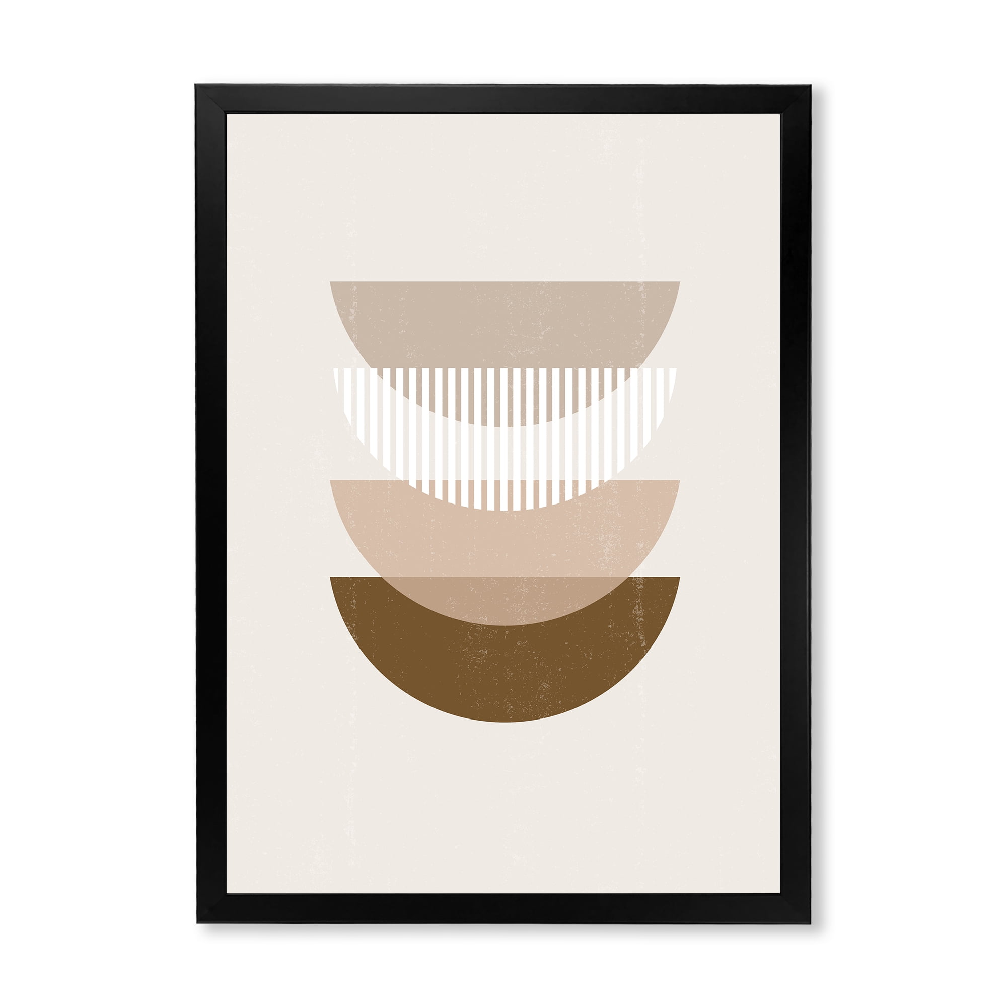 Designart 'Abstract Moon and Sun Geometric Print III' Modern Framed Art Print