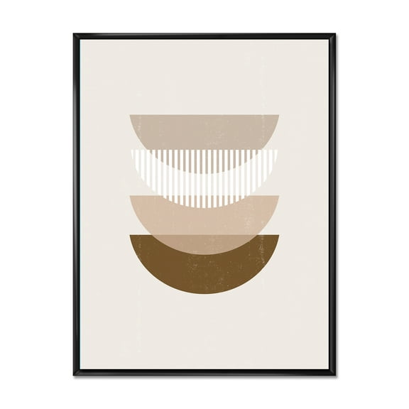 Designart 'Abstract Moon and Sun Geometric Print III' Modern Framed Canvas Wall Art Print