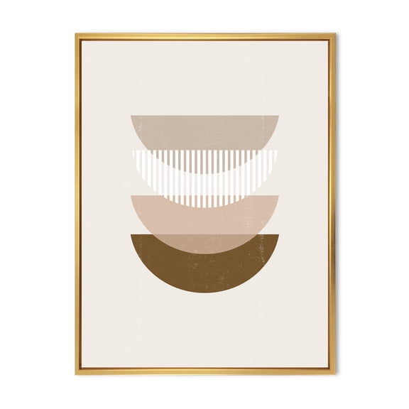 Designart 'Abstract Moon and Sun Geometric Print III' Modern Framed Canvas Wall Art Print